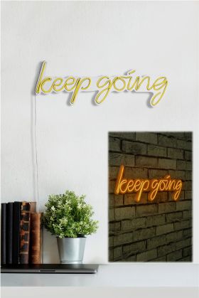 Decoratiune luminoasa LED, Keep Going, Benzi flexibile de neon, DC 12 V, Galben