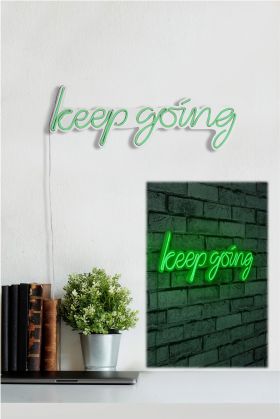 Decoratiune luminoasa LED, Keep Going, Benzi flexibile de neon, DC 12 V, Verde