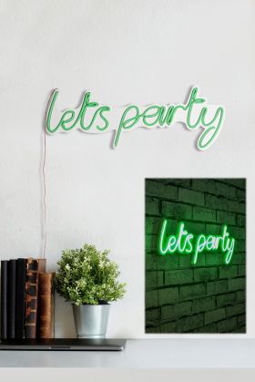 Decoratiune luminoasa LED, Lets Party, Benzi flexibile de neon, DC 12 V, Verde