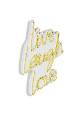 Decoratiune luminoasa LED, Live Laugh Love, Benzi flexibile de neon, DC 12 V, Galben