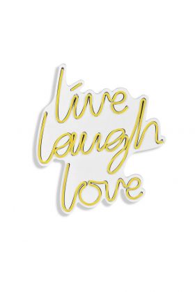 Decoratiune luminoasa LED, Live Laugh Love, Benzi flexibile de neon, DC 12 V, Galben