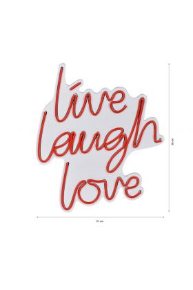 Decoratiune luminoasa LED, Live Laugh Love, Benzi flexibile de neon, DC 12 V, Rosu