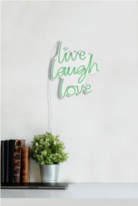 Decoratiune luminoasa LED, Live Laugh Love, Benzi flexibile de neon, DC 12 V, Verde