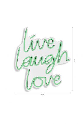 Decoratiune luminoasa LED, Live Laugh Love, Benzi flexibile de neon, DC 12 V, Verde