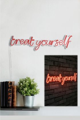 Decoratiune luminoasa LED, Treat Yourself, Benzi flexibile de neon, DC 12 V, Rosu