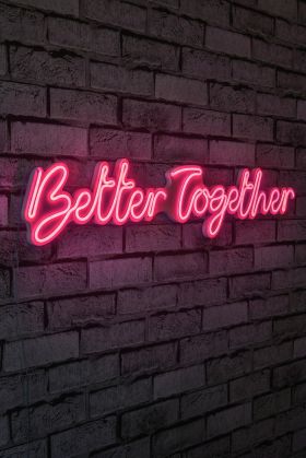 Decoratiune luminoasa LED, Better Together, Benzi flexibile de neon, DC 12 V, Roz