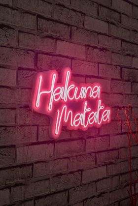 Decoratiune luminoasa LED, Hakuna Matata, Benzi flexibile de neon, DC 12 V, Roz