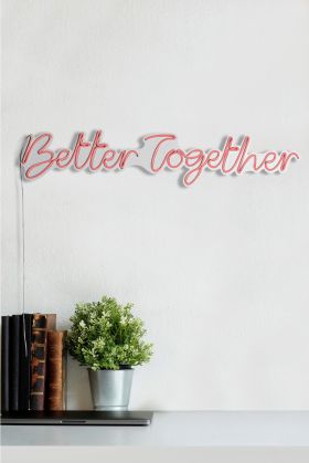 Decoratiune luminoasa LED, Better Together, Benzi flexibile de neon, DC 12 V, Roz