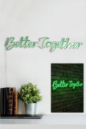 Decoratiune luminoasa LED, Better Together, Benzi flexibile de neon, DC 12 V, Verde