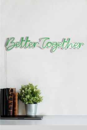 Decoratiune luminoasa LED, Better Together, Benzi flexibile de neon, DC 12 V, Verde