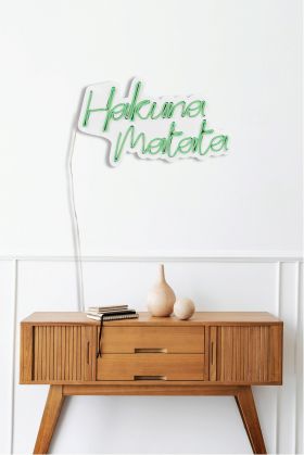 Decoratiune luminoasa LED, Hakuna Matata, Benzi flexibile de neon, DC 12 V, Verde