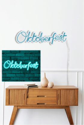 Decoratiune luminoasa LED, Oktoberfest, Benzi flexibile de neon, DC 12 V, Albastru