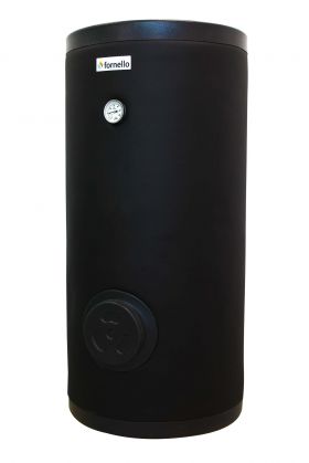 Boiler cu 2 serpentine FORNELLO SOL 300 LT 2S, pentru centrala termica si solar, montaj pe sol, izolatie termica, manta de protectie , flansa de vizitare