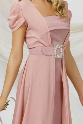 Rochie de ocazie eleganta rose Pretty Girl din doua piese
