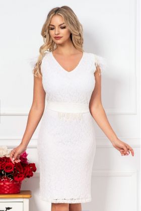 Rochie de cununie din dantela Paula cu fulgi si perlute by InPuff