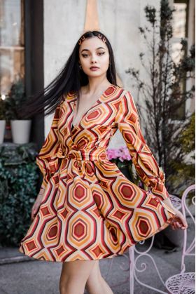 Rochie scurta cu imprimeu Atmosphere