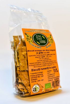 Biscuiti integrali cu chili, eco-bio, 150g - Ecomania