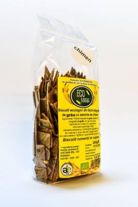 Biscuiti integrali cu seminte de chimen, eco-bio, 200g - Ecomania