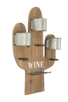 Suport pentru sticle de vin Cactus, Mauro Ferretti, 3 sticle, 40 x 58 cm, fier/MDF