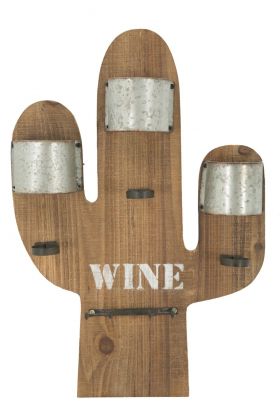 Suport pentru sticle de vin Cactus, Mauro Ferretti, 3 sticle, 40 x 58 cm, fier/MDF