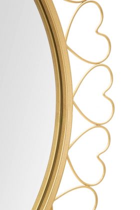 Oglinda de perete Hearts, Mauro Ferretti, Ø 80 cm, fier/MDF, auriu