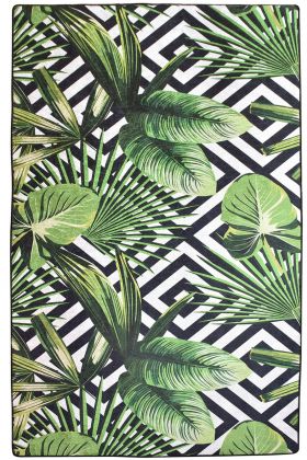 Covor de hol, Tropic Djt , 100x300 cm, 50% catifea/50% poliester, Multicolor