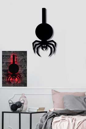 Decoratiune luminoasa LED, Spider, MDF, 60 LED-uri, Rosu