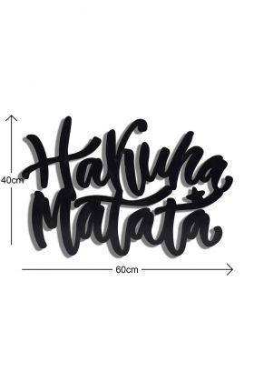 Decoratiune luminoasa LED, Hakuna Matata, MDF, 60 LED-uri, Galben