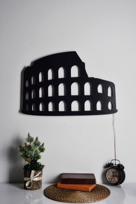 Decoratiune luminoasa LED, Colosseum, MDF, 60 LED-uri, Albastru