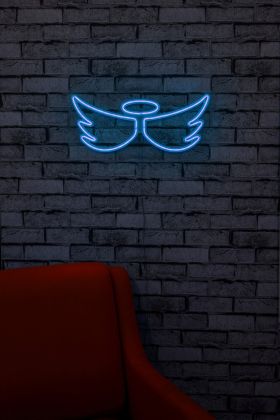 Decoratiune luminoasa LED, Angel, Benzi flexibile de neon, DC 12 V, Albastru