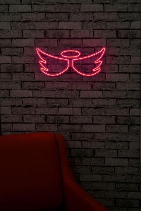 Decoratiune luminoasa LED, Angel, Benzi flexibile de neon, DC 12 V, Roz