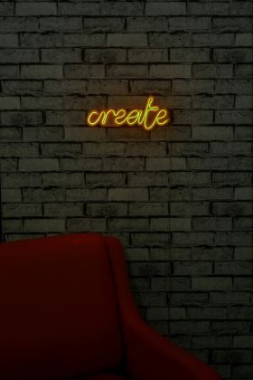 Decoratiune luminoasa LED, Create, Benzi flexibile de neon, DC 12 V, Galben