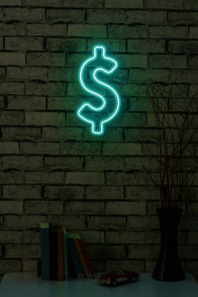 Decoratiune luminoasa LED, Dollar Sign, Benzi flexibile de neon, DC 12 V, Albastru