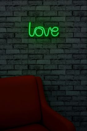 Decoratiune luminoasa LED, Love, Benzi flexibile de neon, DC 12 V, Verde