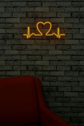 Decoratiune luminoasa LED, Love Rhythm, Benzi flexibile de neon, DC 12 V, Galben