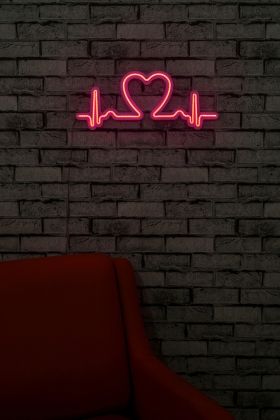 Decoratiune luminoasa LED, Love Rhythm, Benzi flexibile de neon, DC 12 V, Roz