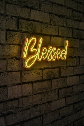 Decoratiune luminoasa LED, Blessed, Benzi flexibile de neon, DC 12 V, Galben