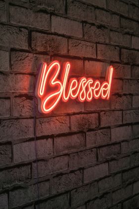 Decoratiune luminoasa LED, Blessed, Benzi flexibile de neon, DC 12 V, Rosu