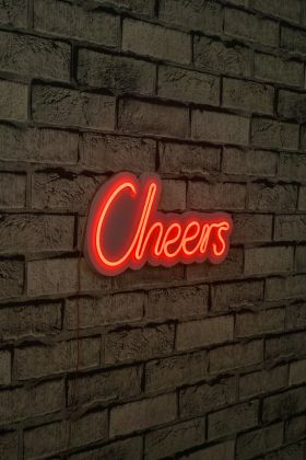 Decoratiune luminoasa LED, Cheers, Benzi flexibile de neon, DC 12 V, Rosu