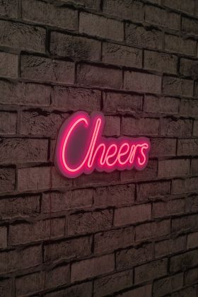 Decoratiune luminoasa LED, Cheers, Benzi flexibile de neon, DC 12 V, Roz