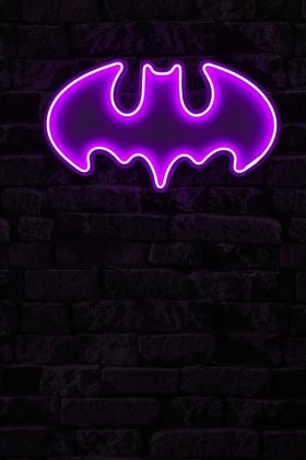 Decoratiune luminoasa LED, Batman Bat Light, Benzi flexibile de neon, DC 12 V, Roz