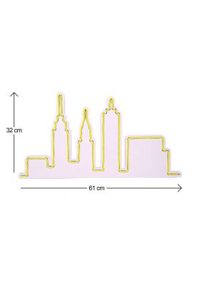 Decoratiune luminoasa LED, City Skyline, Benzi flexibile de neon, DC 12 V, Galben