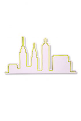 Decoratiune luminoasa LED, City Skyline, Benzi flexibile de neon, DC 12 V, Galben