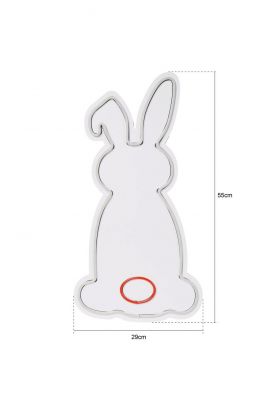 Decoratiune luminoasa LED, Rabbit, Benzi flexibile de neon, DC 12 V, Alb/Rosu