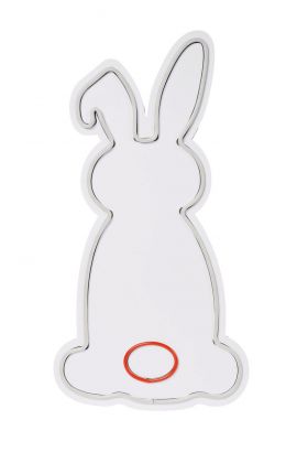 Decoratiune luminoasa LED, Rabbit, Benzi flexibile de neon, DC 12 V, Alb/Rosu