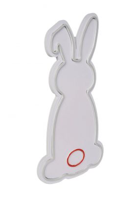 Decoratiune luminoasa LED, Rabbit, Benzi flexibile de neon, DC 12 V, Alb/Rosu