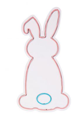 Decoratiune luminoasa LED, Rabbit, Benzi flexibile de neon, DC 12 V, Roz / Albastru