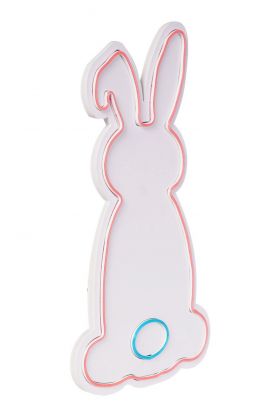 Decoratiune luminoasa LED, Rabbit, Benzi flexibile de neon, DC 12 V, Roz / Albastru