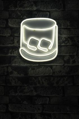 Decoratiune luminoasa LED, Whiskey Old Fashioned, Benzi flexibile de neon, DC 12 V, Alb