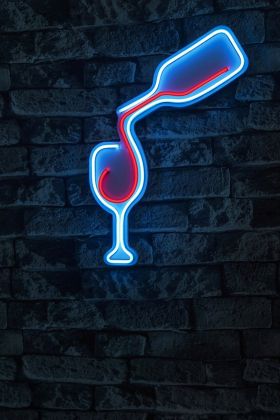 Decoratiune luminoasa LED, Wine, Benzi flexibile de neon, DC 12 V, Albastru rosu